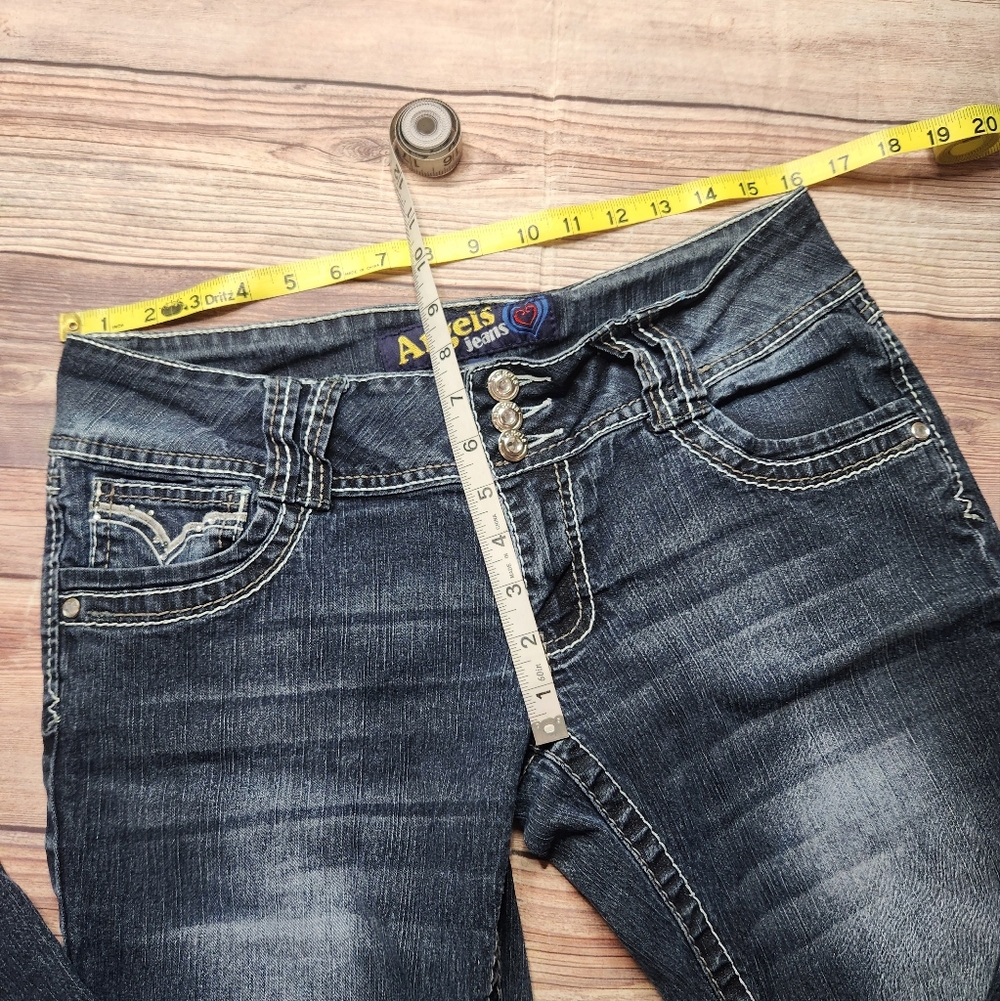 Angels Jeans Y2K 2000s Flare Super Low Rise Jeans - Picture 7 of 12